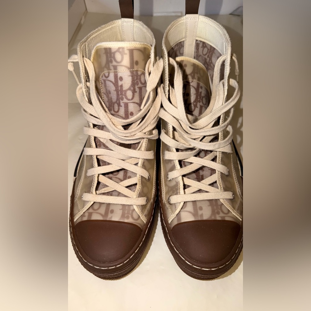 Dior B23 Oblique High-Top Sneakers – Brown/Beige Monogram - Picture 9 of 14